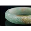 Image 3 : Burma Green Jadeite Carved Ruyi Bangle