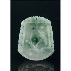 Burma Green Jadeite Carved Bird Pendant