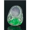 Image 2 : Burma Green Jadeite Carved Ruyi Pendant