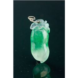 Burma  Apple Green Jadeite Bean Pendant