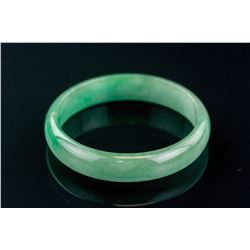 Burma Green Jadeite Carved Bangle