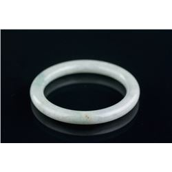 Burma White Jadeite Carved Bangle