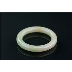 Burma White Jadeite Carved Child Bangle