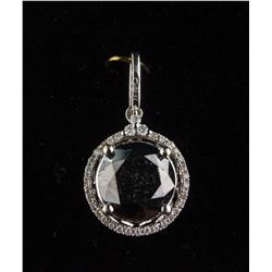 14kGold 3.78ct Black &0.22ct White Diamond Pendant