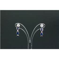 3.5ct Sapphire & 0.2ct Diamond Earrings CRV $1600