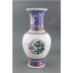 Chinese Famille Rose Porcelain Vase with Kangxi Mk