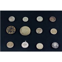 11 PC Assorted Chinese Coins and 1 Pendant