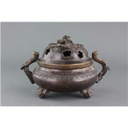 Chinese Fine Bronze Flower Censer with Xuande Mark