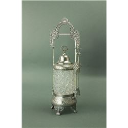 European Silver Plated Crystal Pickle Pot