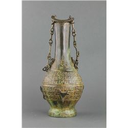 Chinese Ming Period Bronze Vase With Cover