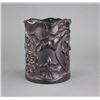 Image 2 : Chinese Black Wood Carved Lotus Brush Pot