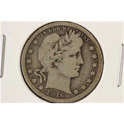 1916-D BARBER QUARTER VERY GOOD
