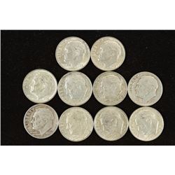 10 ASSORTED SILVER ROOSEVELT DIMES