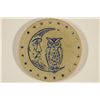 Image 1 : VINTAGE POKER CHIP OFF WHITE / BLUE ENGRAVED OWL