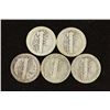 Image 2 : 5 ASSORTED 1920'S MERCURY DIMES