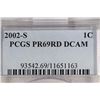 Image 3 : 2002-S LINCOLN CENT PCGS PR69RD DCAM