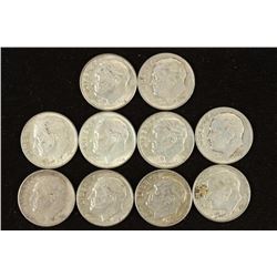 10 ASSORTED SILVER ROOSEVELT DIMES