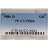 Image 3 : 1986-D KENNEDY HALF DOLLAR PCGS MS66