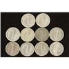 Image 2 : 10 ASSORTED 1940'S MERCURY DIMES