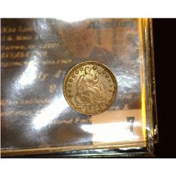 7.       1854 Arrows at Date U.S. Seated Liberty Half Dime, VF.