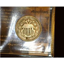 9.       1866 With Rays U.S. Shield Nickel, Good+ with a small pock mark near date.