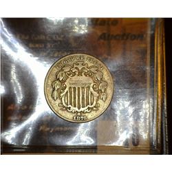 10.    1876 U.S. Shield Nickel, VG.