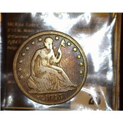 25.    1843 P U.S. Seated Liberty Half Dollar, VG.