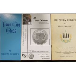 32.    Books: "Iowa City Glass" by Miriam Righter, mint condition; "Iowa City Flint Glass Manufactur