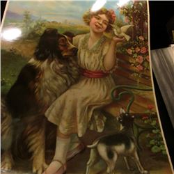 35.    (4) Large Prints dating back to 1890 era, one in color.