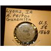 Image 1 : 48.    1868 U.S. Shield Nickel countermarked "AP JP" at 90 degree angles to each other. This piece i