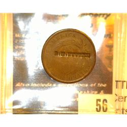 56.    1864 Counter marked Civil War Two Cent Piece on the reverse "L.M. Nutting", according to famo