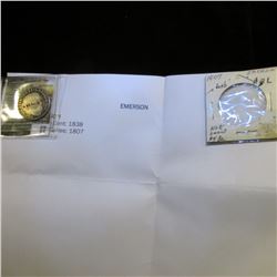 57.    1807 Mo T.H. Mexico Two Reales Silver. Counter marked "Emerson" on date side, according to Gr