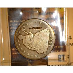 87.    1858 U.S. Seated Liberty Half Dollar countermarked "A.Wagner", Nashville, Tennessee. Accordin