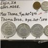Image 2 : 102.Iowa Good for GEN'L MDSE. Elgin, Iowa, Tokens 1c, 5c, 10c & $1. Max Thoma and 1c, 5c, 10c, 25c 5