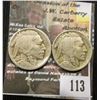Image 1 : 113.1915 P, G and 1917 P, F Buffalo Nickels.
