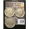 Image 1 : 114.1917 S G Partial Date, 1918 P, G and 1919 P VG. Buffalo Nickels.