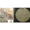Image 2 : 133.Civil War Temperance Medal, holed. "Roman Catholic Total Abstinence Pledge", "Given by Rev. P. H