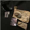 Image 1 : 147.Leather Cowboy Boot Key Ring, "Mexico"; Medical Money Clip with Staff and Serpent; & a pouch of 