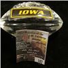 Image 1 : 167.Heavy Lead Glass Crystal University of "IOWA" Football paper weight. 2.25" x 4".