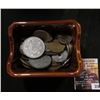 Image 1 : 310."REGO E699-29" Stoneware Compote containing a large group of unsorted Foreign Coins and tokens.