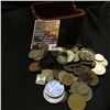 Image 2 : 310."REGO E699-29" Stoneware Compote containing a large group of unsorted Foreign Coins and tokens.