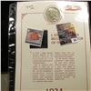 Image 1 : 341.1924 S U.S. Silver Peace Dollar in a frame able display with a "J. Edgar Hoover Guyana $60" Mint