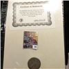 Image 2 : 341.1924 S U.S. Silver Peace Dollar in a frame able display with a "J. Edgar Hoover Guyana $60" Mint