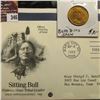 Image 2 : 346."Sitting Bull" Medal and 1989 First Day of Issue Stamped and postmarked Cover.