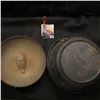 Image 2 : 378.Cast Iron Dutch Oven with lid. Embossed clover leaf on bottom. 7".