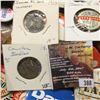 Image 2 : 388.Woven Fruit Basket; piece of drift wood; large group of Political Pin-backs; & several unused ba
