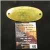 Image 2 : 400.Brass oval-shaped box tag "Property of The Rath Packing Co. Waterloo, Iowa 11573".