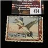 Image 2 : 474.1962 U.S. Migratory Bird hunting Stamps, RW29, Unused, Gum disturbed. Originally described as a 