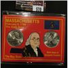 Image 1 : 570.2000 P & D Massachusetts Quarter Set in a special case. Gem BU.