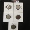 Image 2 : 692.1893, 1901, 1902, 1905, & 1912 Liberty Nickels in coin holders.